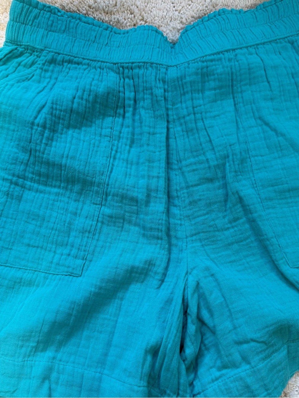 St. John's Bay Teal High-Waist Pull-On Shorts